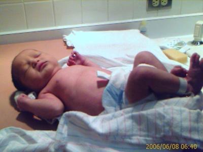Amani's 1st bath at hospital